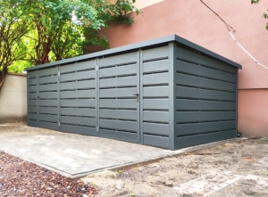 8x4m DELUX flower storage back slope, with 2 doors, with edging, horizontal plating, galvanized frame