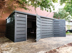 8x4m DELUX flower storage back slope, with 2 doors, with edging, horizontal plating, galvanized frame